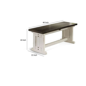 English Elm Orso Farmhouse Dining Bench Solid Mahogany Plank Seat with Trestle Base 48 Inch B056P416963