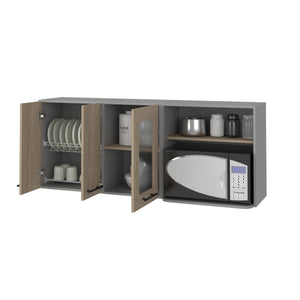 English Elm Everly Glass Front Double Door Wall Cabinet for Kitchen Display and Storage B128S00211