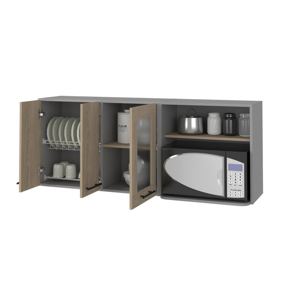 English Elm Everly Glass Front Double Door Wall Cabinet for Kitchen Display and Storage B128S00211