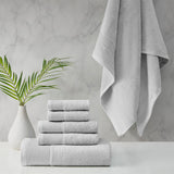 Beautyrest Nuage Glam/Luxury Cotton Tencel Blend Antimicrobial 6 Piece Towel Set BR73-3750 Grey