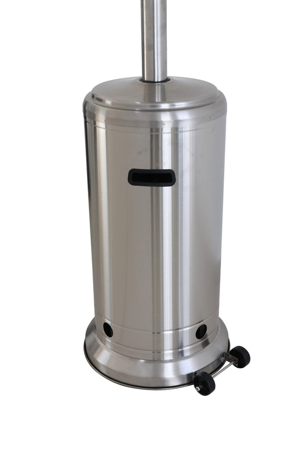 English Elm 46000 Stainless Steel Propane Patio Heater - 46K BTU Steel Gray, Quiet Radiant Heat, Wheels, Safety Cutoff B120P218111