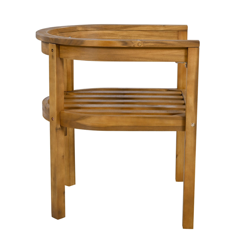 English Elm Christopher Knight Home® - Abaco Outdoor Acacia Wood Dining Chair Set of 2 with Beige Teak Cushions, Durable Weather-Resistant Comfort N775P235147T