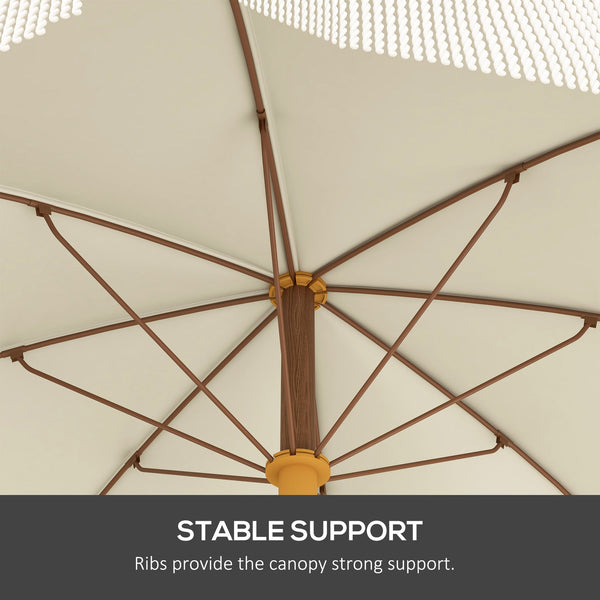 English Elm Portable Beach Umbrella Uv40 Silver Coated Canopy Vented Fringe Trim with Carry Bag T3971P427361