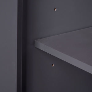 English Elm 24'' Bathroom Vanity with Ceramic Sink Combo Modern Freestanding MDF Cabinet with Soft-Close Doors and Sleek Silver Handles for Spacious Organized Bathroom Storage Blue Gray N710P194893C