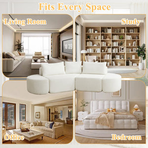 English Elm 106.3-inch Chenille Modular Sectional with Curved Ottomans and Cloud Comfort Seating W3505P383961
