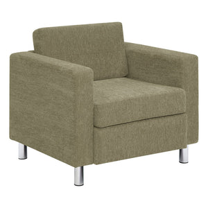 OSP Home Furnishings Pacific Club Chair with Chrome Legs Modern Upholstered Accent Seat for Living Room Armchair PAC51-S126