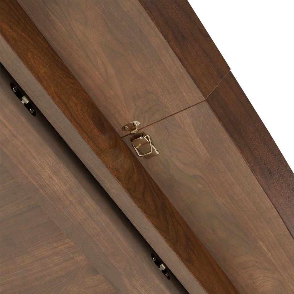 English Elm Draper Mid-Century Extendable Dining Table 66–84" x 40" Walnut Veneer, Solid Rubberwood Legs, Durable Lace B136P266896