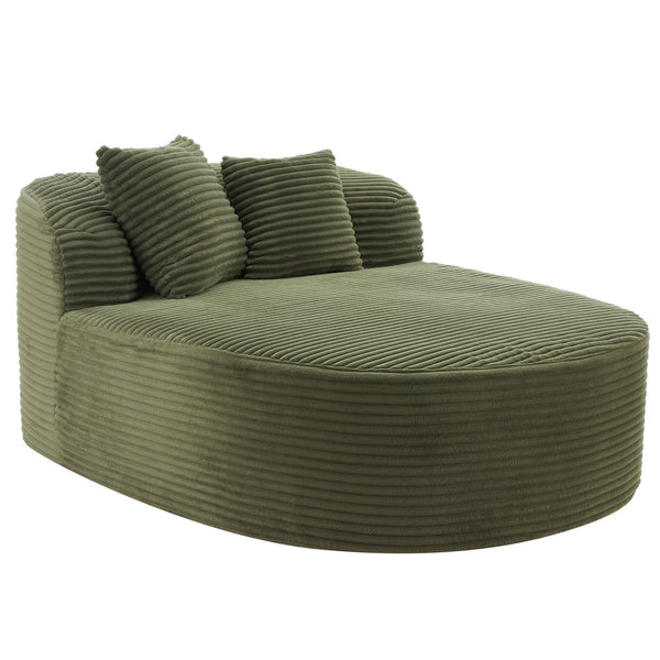 English Elm Swivel Barrel Accent Chair Chenille Tufted Round Club Seat for Living Room Lounge Green N719S002370F