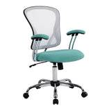 OSP Home Furnishings Gianna Task Chair White/Linen Turquoise