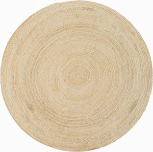 Unique Loom Braided Jute Dhaka Hand Braided Solid Rug White,  5' 1" x 5' 1"