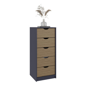 English Elm Basilea Narrow 5 Drawer Tall Chest Slim Vertical Storage for Bedroom or Closet B200P460155