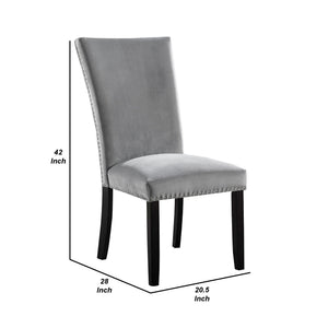 English Elm Koa Gray Polyester Upholstered Dining Chairs Ash Veneer Wood Frame Set of Two B056P416869