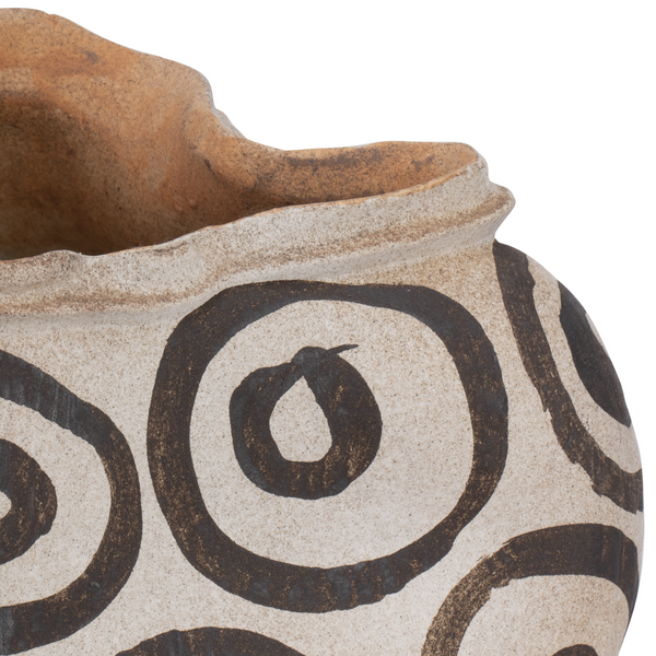 Han Dynasty Bowl - Unique Handmade Porcelain Art Piece with Swirling Brushstrokes & Asymmetrical Design