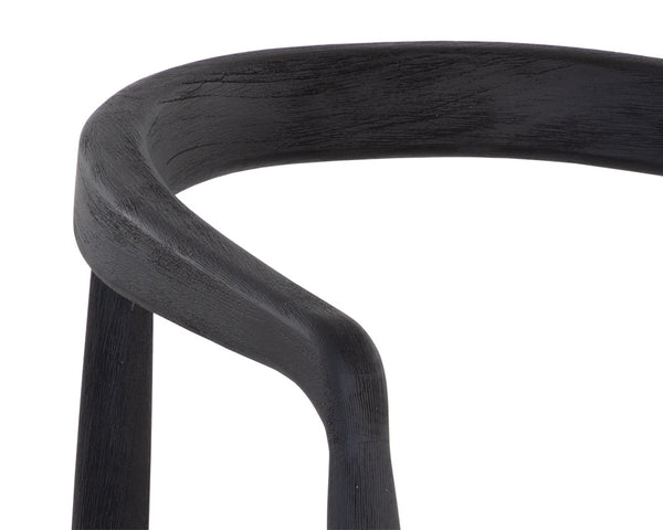 Sunpan Cayman Stylish Dining Armchair - Durable Teak Frame with Eco-Friendly Italian Strap for Outdoor Comfort