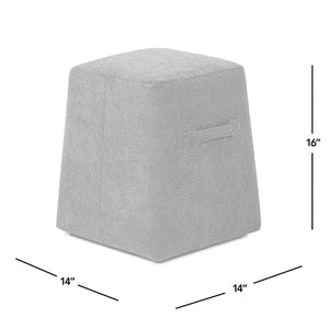 English Elm Jennifer Taylor Home - Clyde 14" Tapered Square Upholstered Ottoman in Spice Fleece Teddy Fabric — Compact Cozy Footrest and Seat Orange B2719P269257