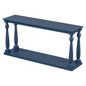 English Elm U_Style Vintage Wood Grain Console Table - Space-Saving Entryway Design With Tapered Legs & Shelf N711P256976V-GIGA