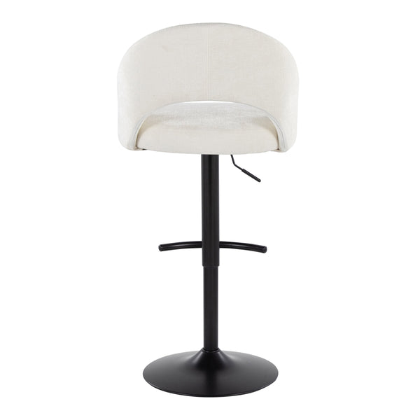 English Elm Adjustable Swivel Barstools Set of 2 Fabric Seat Black Metal Base Kitchen Counter B202S02002