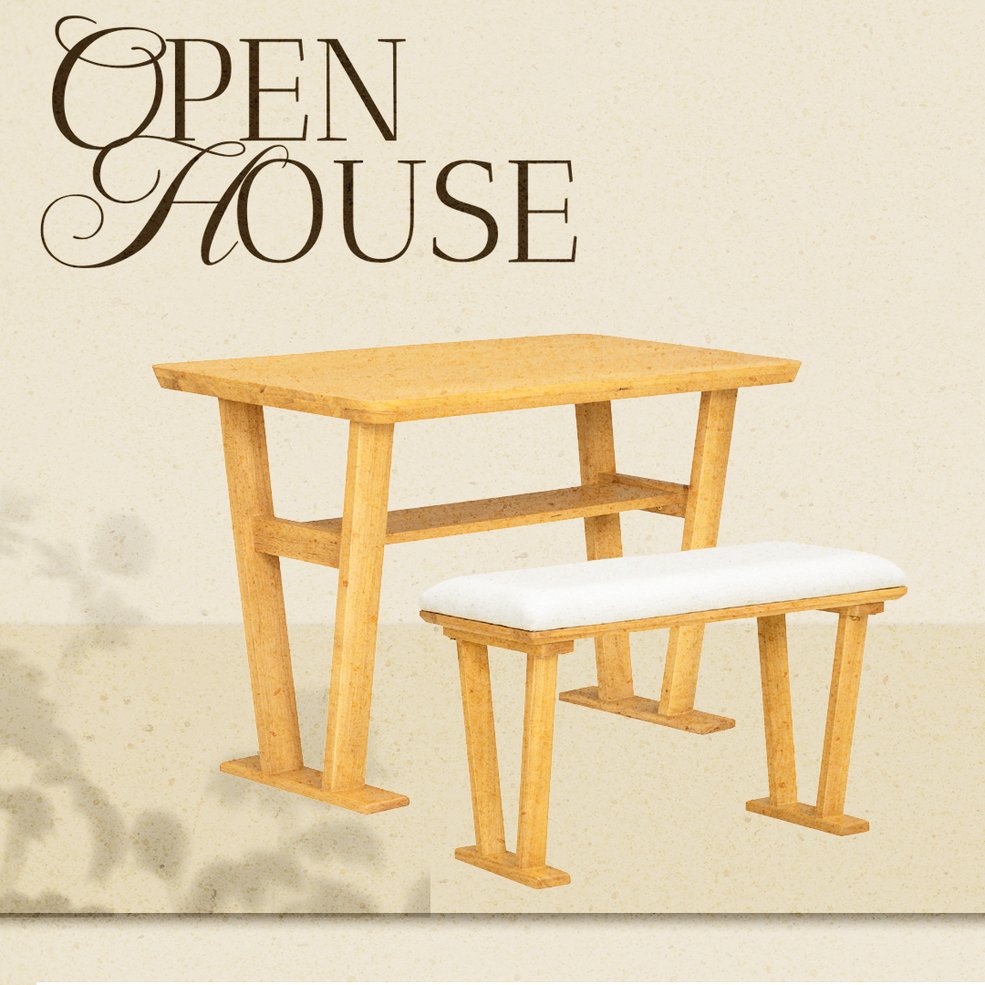 English Elm Farmhouse Solid Wood Expandable Dining Table in White & Natural — Space-Saving, Durable, Stylish Design N842P294504A