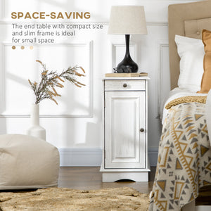 English Elm Homcom Flip Top Side Table With Storage Drawer – Stylish, Space-Saving Accent Table For Living Room W2225P229404