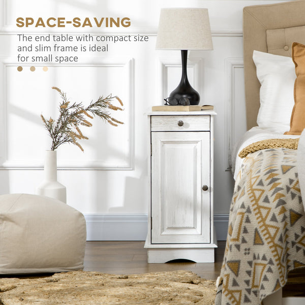 English Elm Homcom Flip Top Side Table With Storage Drawer – Stylish, Space-Saving Accent Table For Living Room W2225P229404