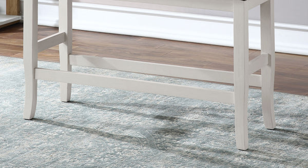 English Elm Counter Counter Height Bench Modern Farmhouse Two-Tone White Wood Dark Gray Padded Seat 41" B2741P367165