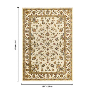 English Elm Classic Cream Traditional Area Rug with Timeless Motifs for Living and Dining Rooms B186P452252