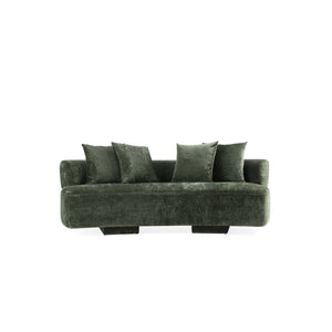 English Elm Verandah 91" Olive Green Chenille Sofa – Luxurious Comfort, Stylish Design, Fully Assembled & Ready! B365P398108-GIGA