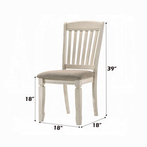 English Elm Set Of 2 Farmhouse Dining Chairs With Tan Upholstery And Cream Finish For Timeless Appeal B016P314583-GIGA