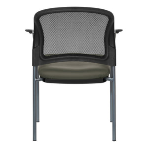 OSP Home Furnishings Progrid Mesh Back Stackable Chair with Titanium Frame for Conference Rooms Graphite 86710R-R111