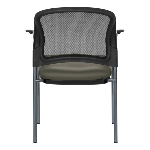 OSP Home Furnishings Progrid Mesh Back Stackable Chair with Titanium Frame for Conference Rooms Graphite 86710R-R111