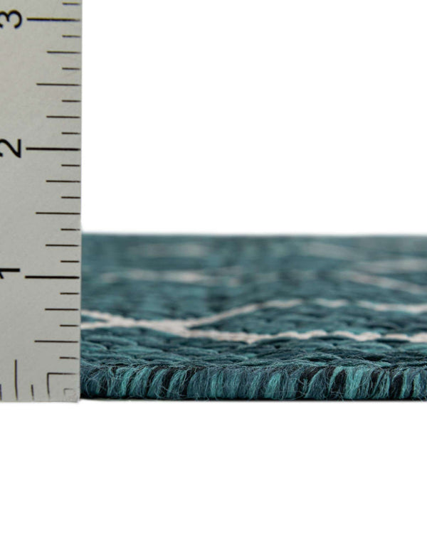 Unique Loom Outdoor Trellis Links Trellis Machine Made Trellis Rug Teal, Ivory 5' 3" x 8' 0"