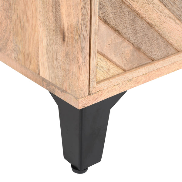 English Elm Christopher Knight Home® - Solid Solid Wood Vintage Nightstand with Hand-Carved Mango Wood, 1-Drawer Bedside Table from India N758P194731X