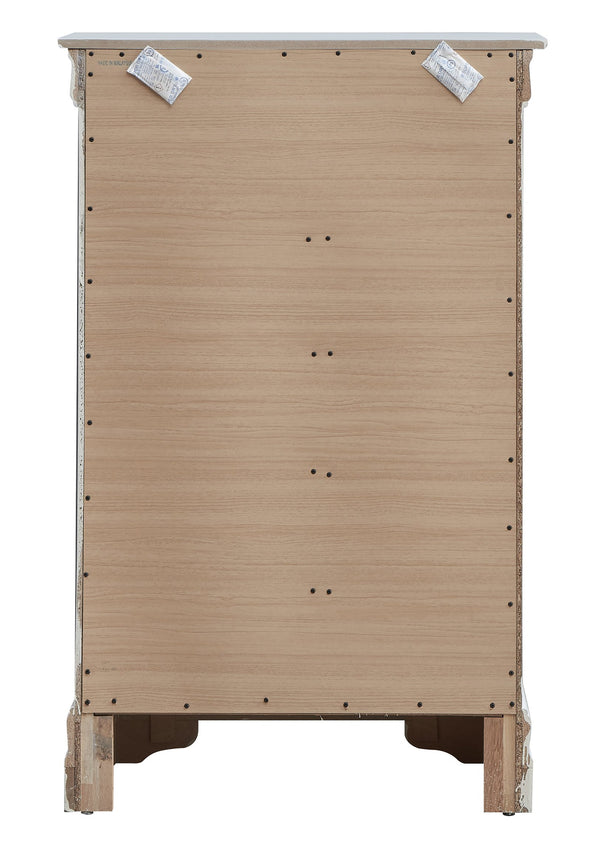 English Elm Lorana Silver Champagne Croc Textured Chest with Generous Storage, Sleek Wood Veneer Design Champagne 51 L x 33 W x 18 H B078108361