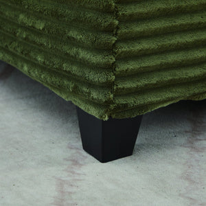 English Elm Corduroy Plush U-Shaped Sectional Sofa with Storage Ottoman, Pet-Friendly Durable Modular Comfort Green W2915S00065