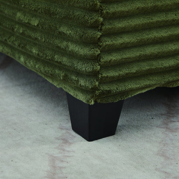 English Elm Corduroy Plush U-Shaped Sectional Sofa with Storage Ottoman, Pet-Friendly Durable Modular Comfort Green W2915S00065