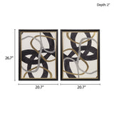 Madison Park Moving Midas  Modern/Contemporary Gold Foil Abstract 2-piece Framed Canvas Wall Art Set MP95C-0284 Black