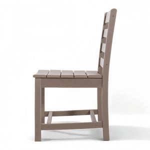 English Elm wooden Armless Outdoor Chairs Set of 2 – Antique Dark Oak HDPE Recycled Plastic, Durable Low-Maintenance W3566P342725