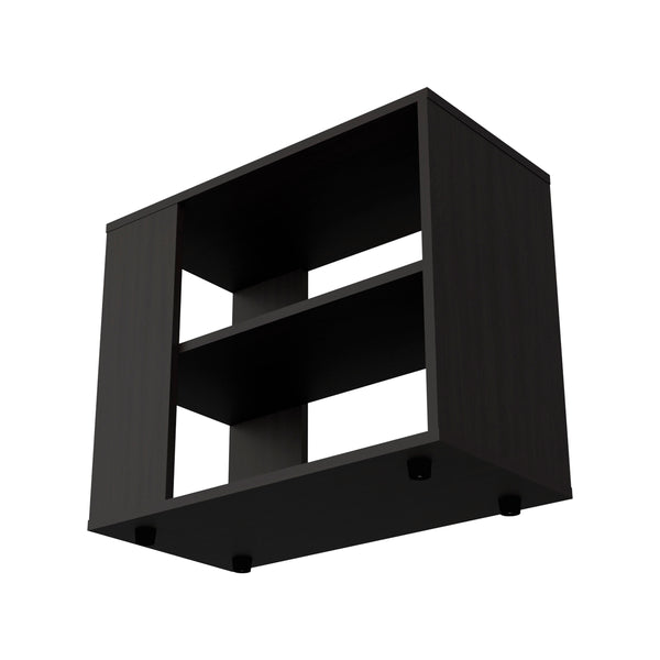 English Elm Rio Verde modern melamine side table with open shelf storage, compact accent piece for small spaces Wenge 29.1 L x 16.9 W x 4.3 H B128P263720