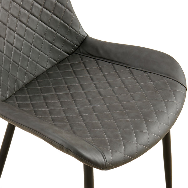 English Elm Dark Grey Set Of 4 Leathaire Dining Chairs - Stylish Mid-Century Armless Side Chairs For Any Space W1164P225818