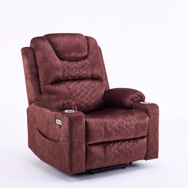 English Elm Oversized Power Lift Recliner with Massage Heat and Infinite Recline for Home Theater W3698S00002