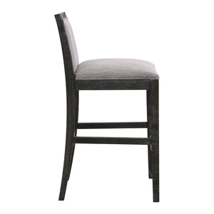 English Elm Christopher Knight Home® - 30.5 Inch Bar Stools Set of 2 with Upholstered Fabric Seats, Rubberwood Frame, 30.5" Height, 300 lb Capacity Black+Grey N780P192217B