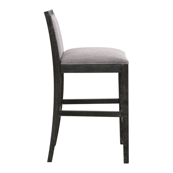 English Elm Christopher Knight Home® - 30.5 Inch Bar Stools Set of 2 with Upholstered Fabric Seats, Rubberwood Frame, 30.5" Height, 300 lb Capacity Black+Grey N780P192217B