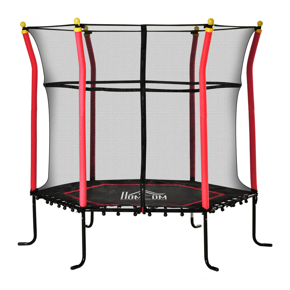 English Elm Soozier Kids Trampoline Spring Free Bungee Design with Safety Enclosure Net Indoor Outdoor W2225P217340