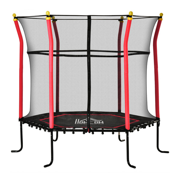 English Elm Soozier Kids Trampoline Spring Free Bungee Design with Safety Enclosure Net Indoor Outdoor W2225P217340