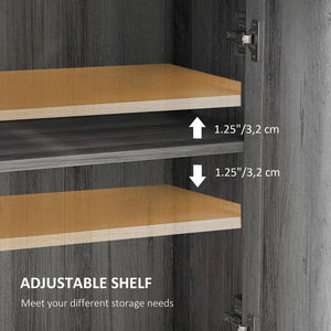 English Elm Storage Cabinet Narrow Farmhouse Sideboard with Drawer X-brace Doors Dark Gray Finish T3971P465024