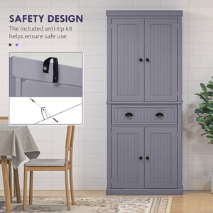 English Elm Homcom 72" Tall Kitchen Pantry Cabinet With Adjustable Shelves, Drawer & Classic Navy Blue Finish W2225P249922