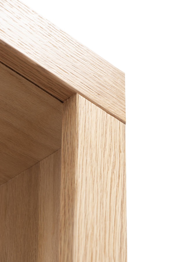 English Elm Laurel Canyon 80" Bookcase — Oak solids & veneers, six alternating shelves, rustic-modern display piece ready Natural B108P292285