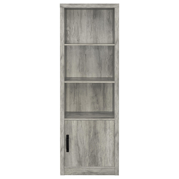 English Elm Conifer Slim Grey Driftwood Media Tower with 3 Shelves, Corner Space-Saving Storage & Weathered Finish B062P375402