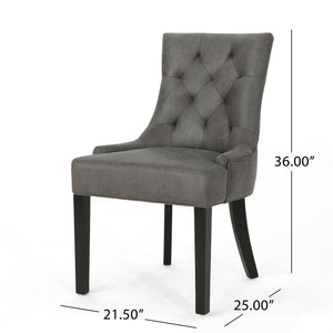 English Elm Christopher Knight Home® - Cheney Dining Chair Set Of 2 - Stylish Slate Microfiber For Modern Comfort & Timeless Elegance 54181.00MFSLAT