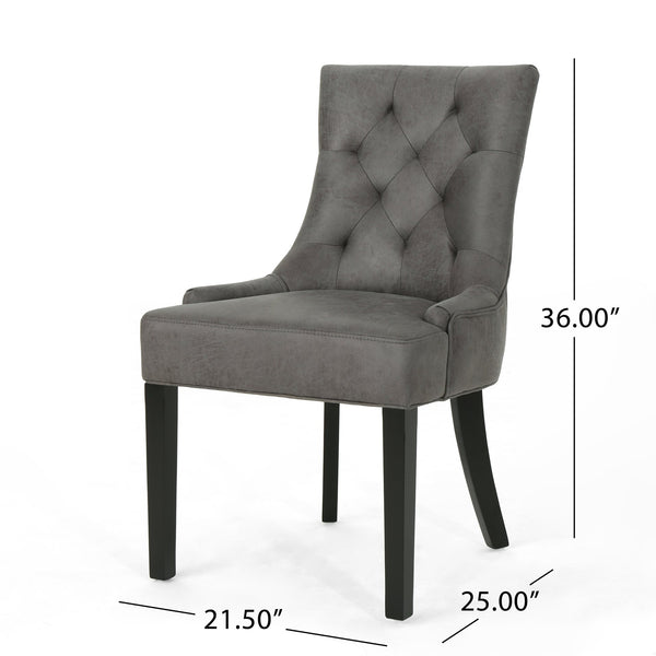 English Elm Christopher Knight Home® - Cheney Dining Chair Set Of 2 - Stylish Slate Microfiber For Modern Comfort & Timeless Elegance 54181.00MFSLAT